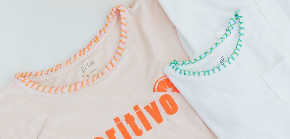 The final product of Eva Amurri Martino's embroidered tee DIY