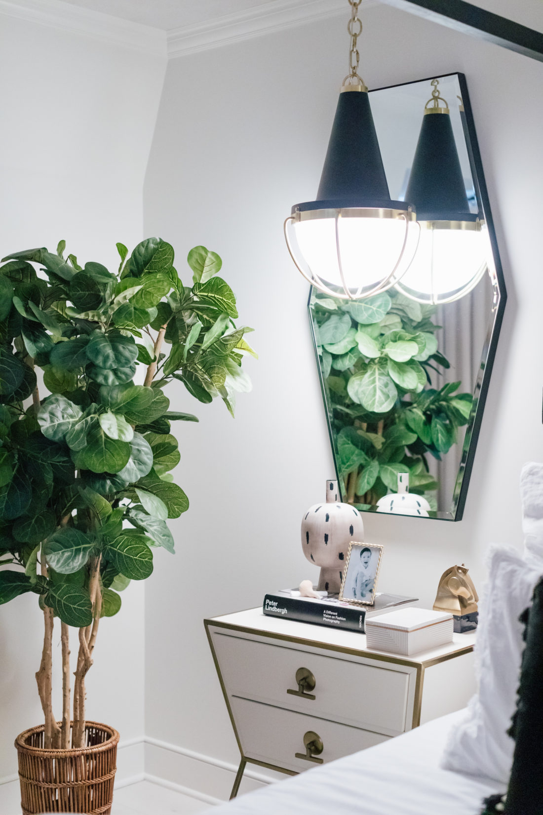 Bedside tables and pendant lights inside Eva Amurri Martino's new master bedroom