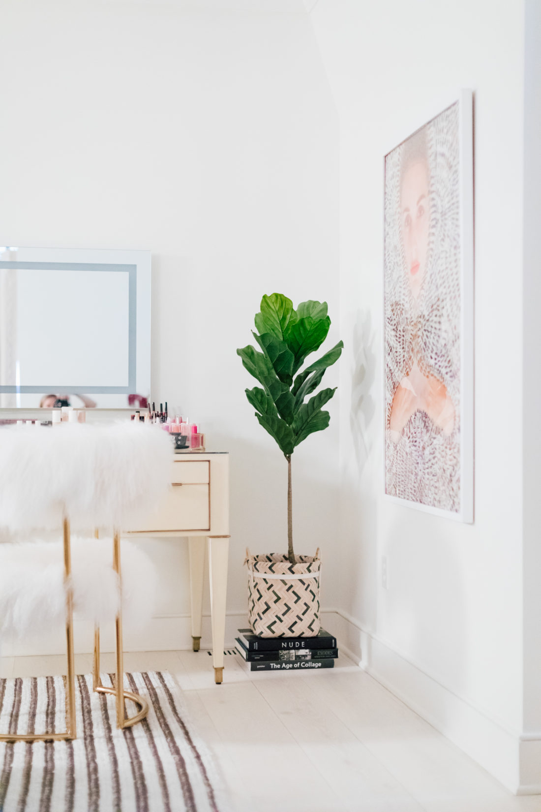 Faux foliage inside Eva Amurri Martino's new master bedroom