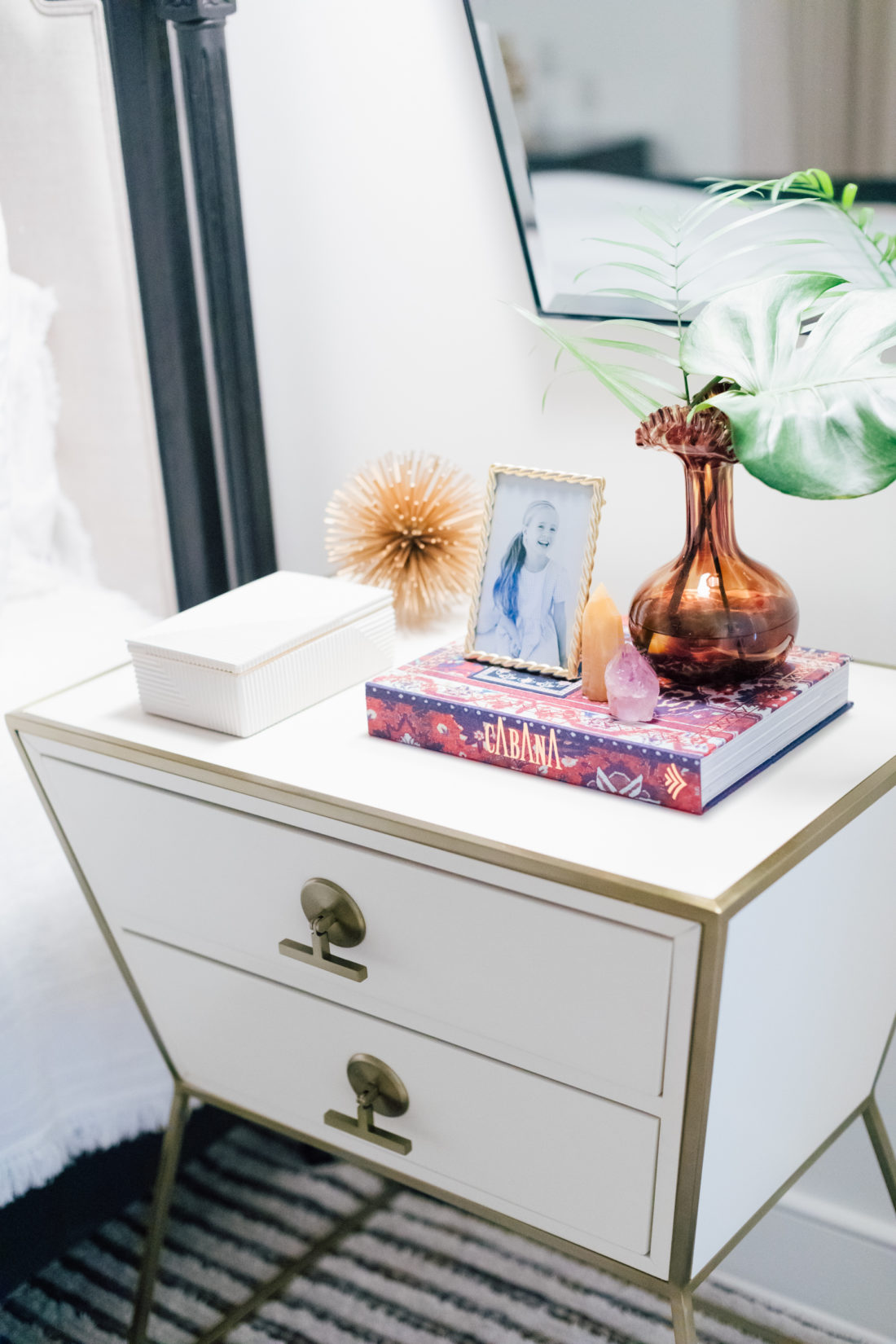 The side tables inside Eva Amurri Martino's new master bedroom