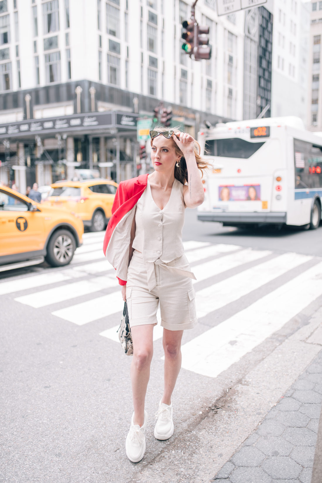 Eva Amurri Martino crosses the street in her native NYC