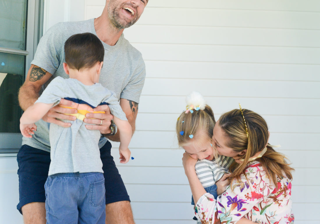 Eva Amurri Martino hugs daughter Marlowe after finding out the gender of their third baby