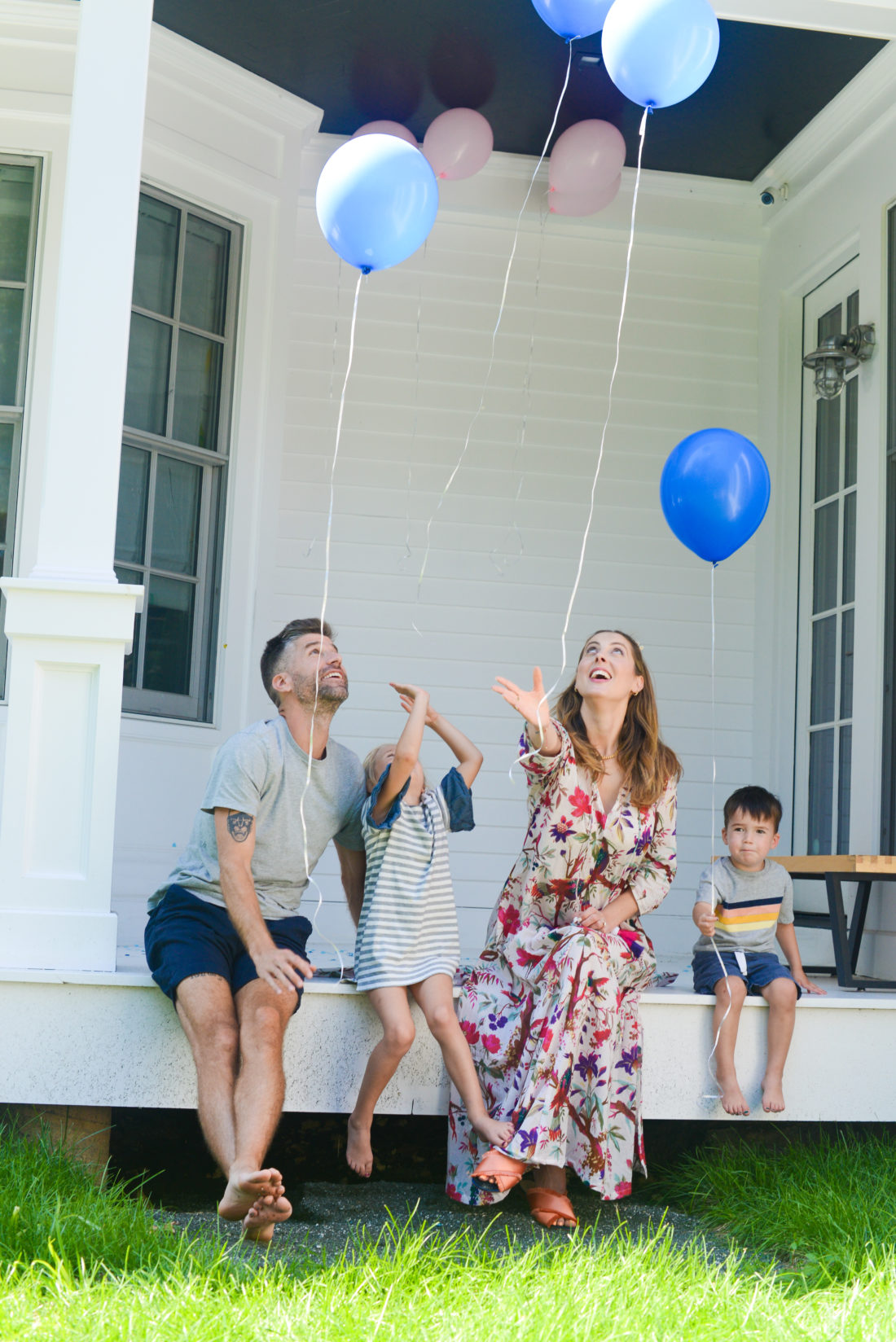 The Martino send their blue balloons to the sky at their gender reveal