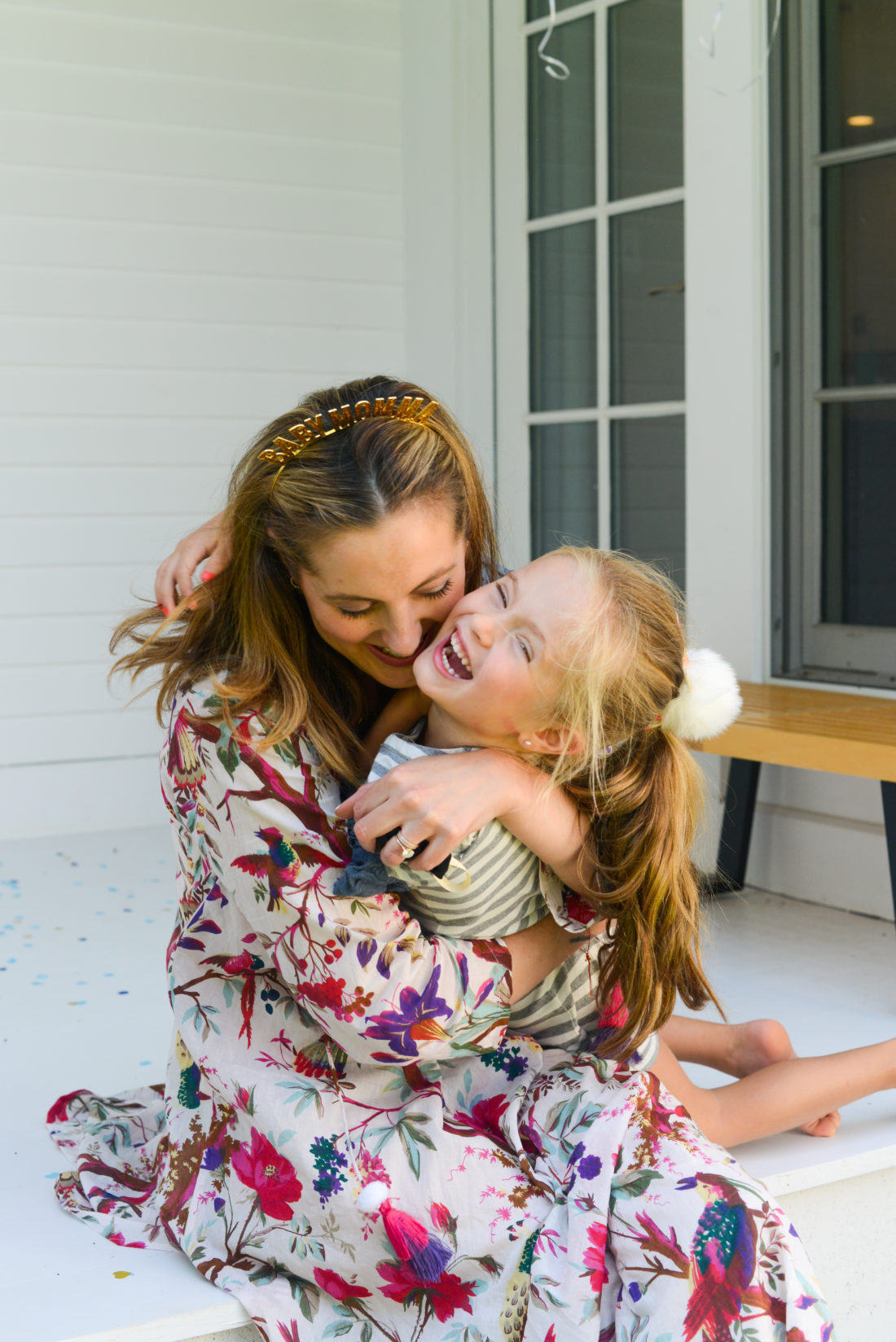 Eva Amurri Martino hugs daughter Marlowe after finding out the gender of their third baby