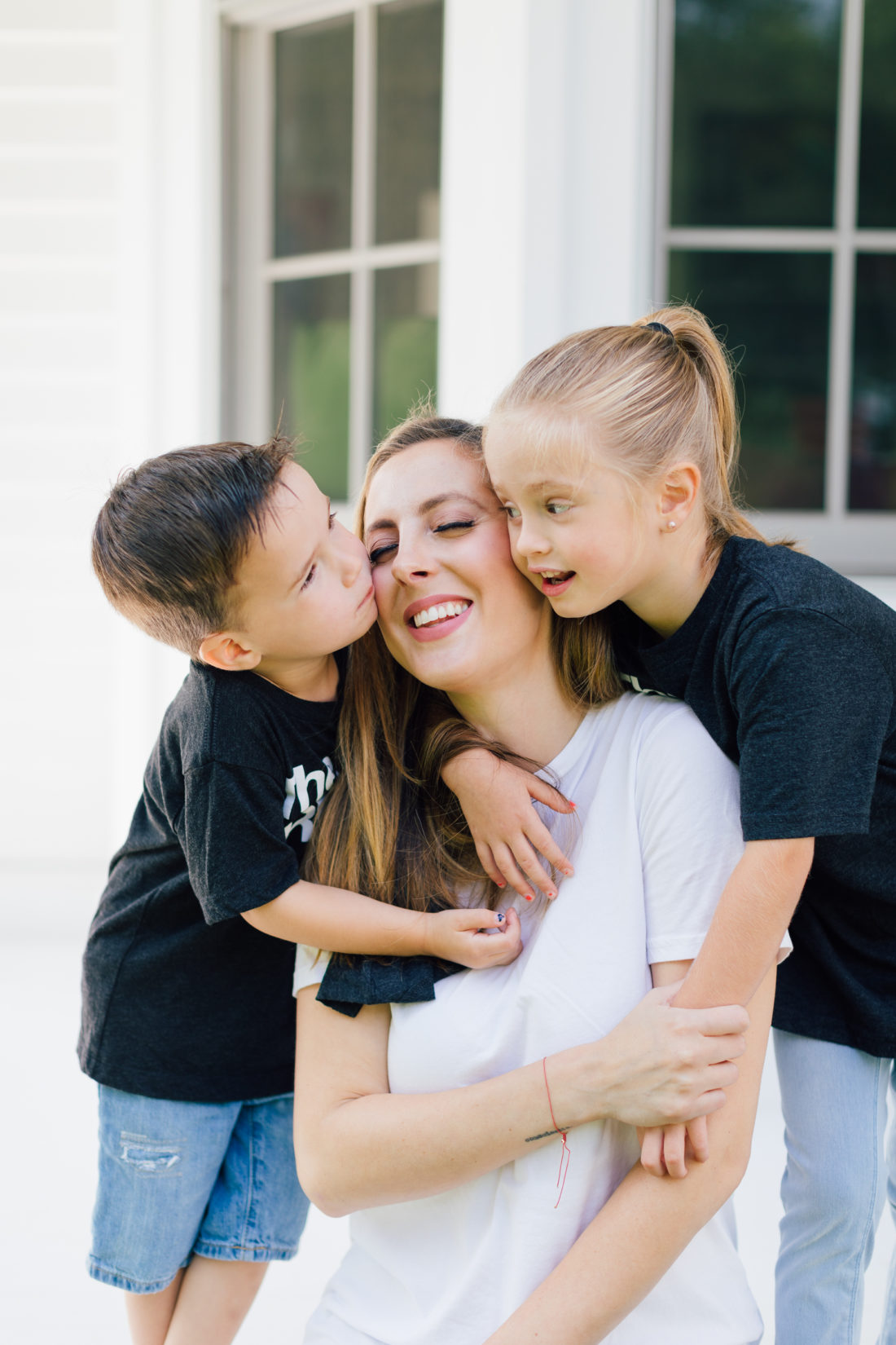 Eva Amurri Martino gets a sweet hug from kids Marlowe and Major