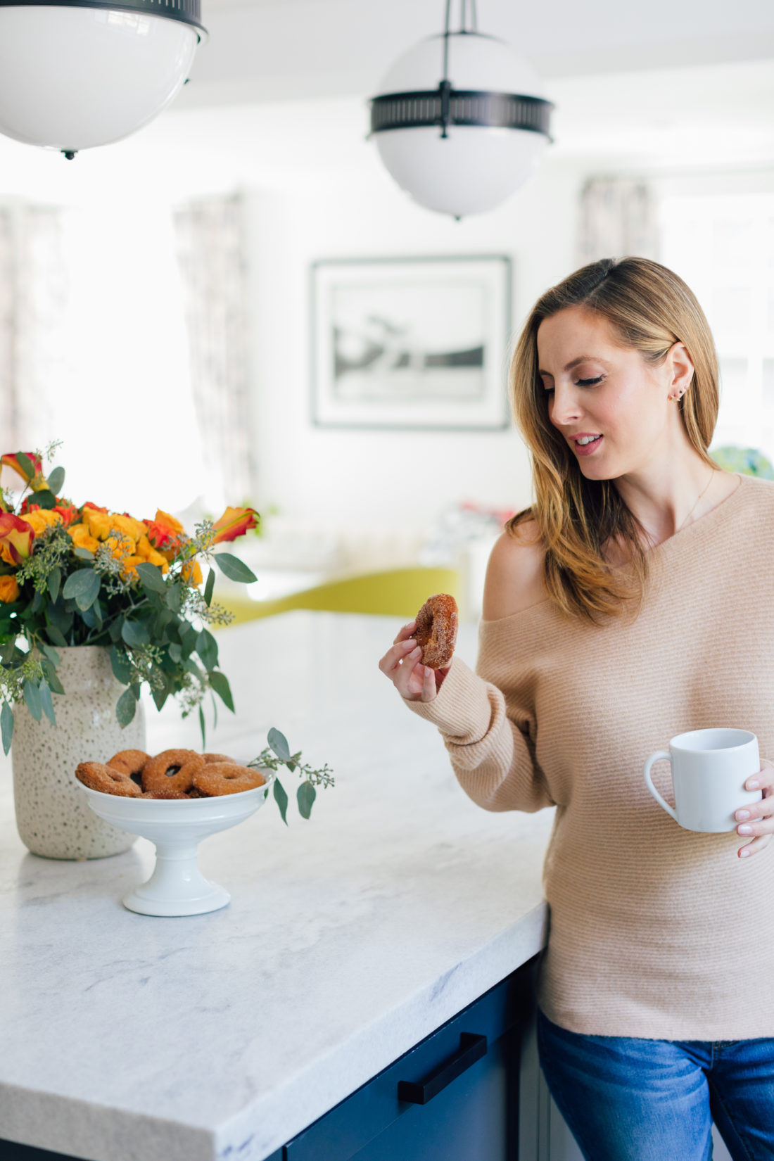 Eva Amurri Martino enjoys a baked apple cider donut