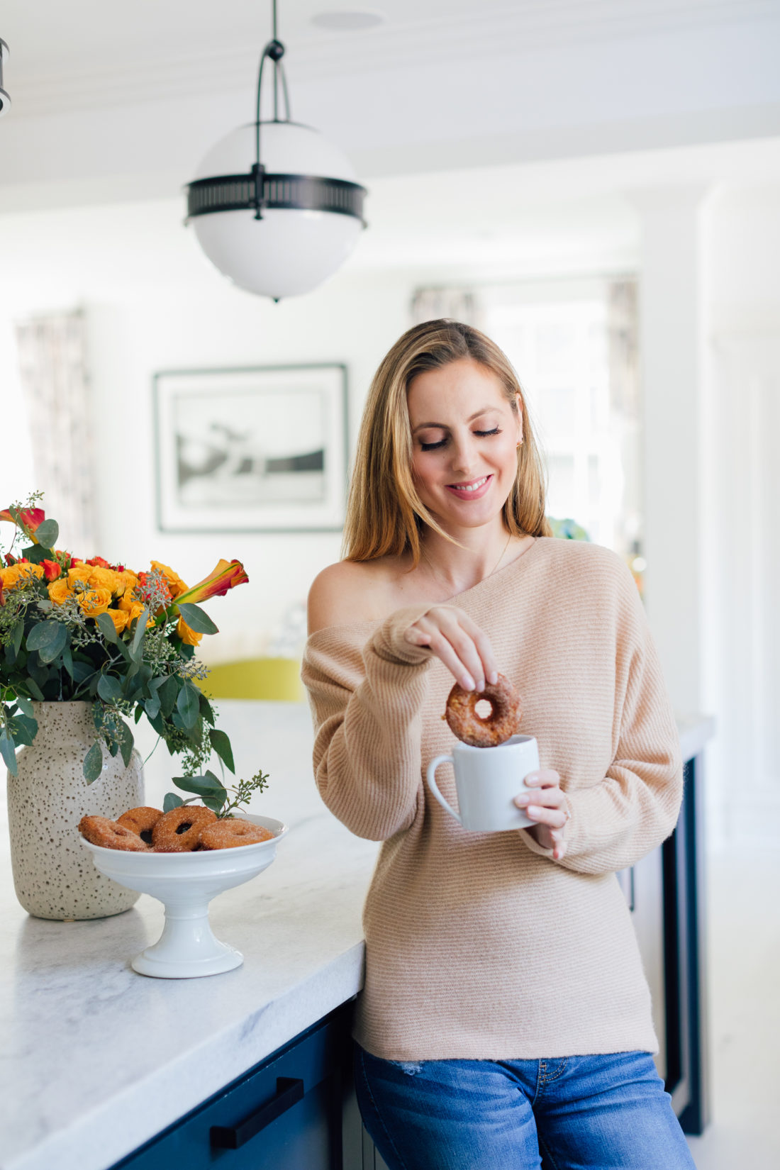 Eva Amurri Martino enjoys a baked apple cider donut