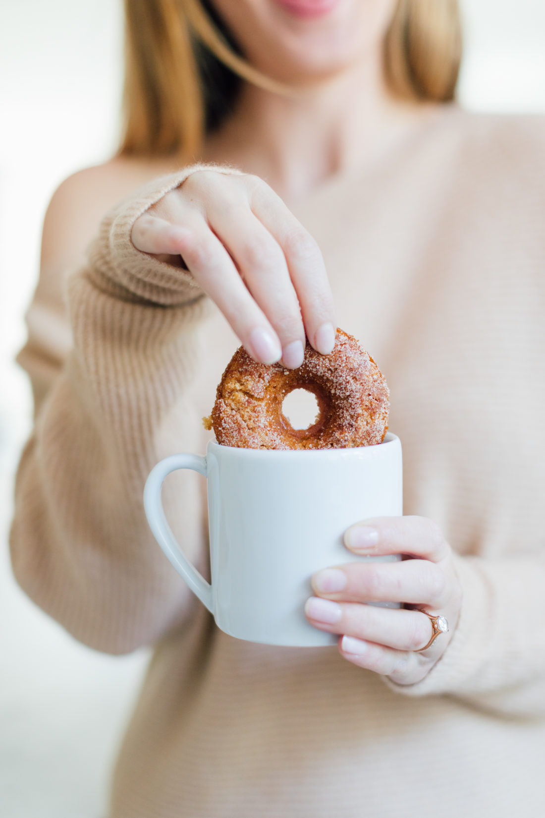 Eva Amurri Martino enjoys a baked apple cider donut