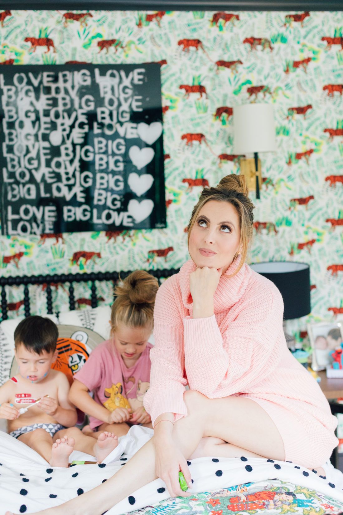 Eva Amurri Martino sits in son Major's bedroom with her kids Marlowe and Major and ponders where the new baby will sleep when he arrives