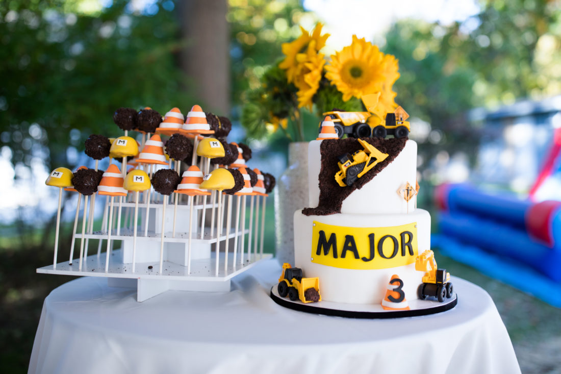 Major Martino's Construction Zone Birthday Cake and Cake Pops