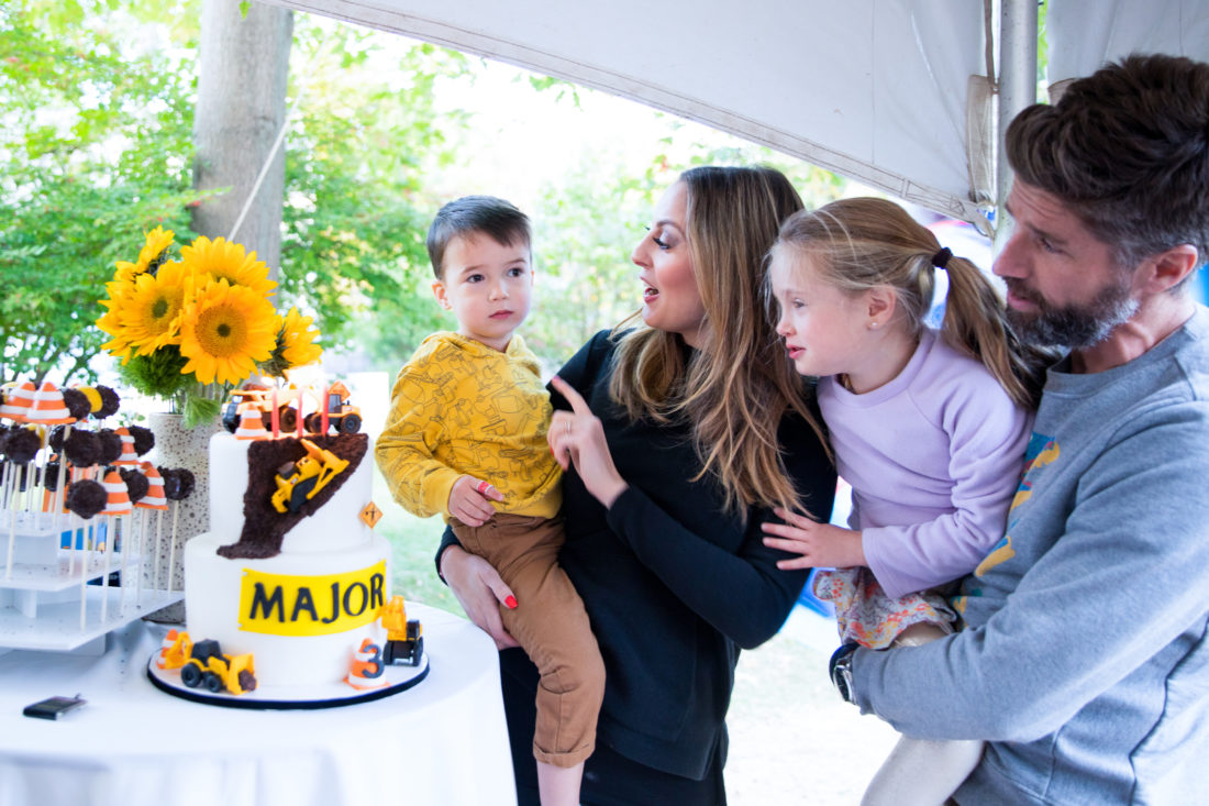 The Martino's sing happy birthday to son Major at his Construction Zone themed birthday party