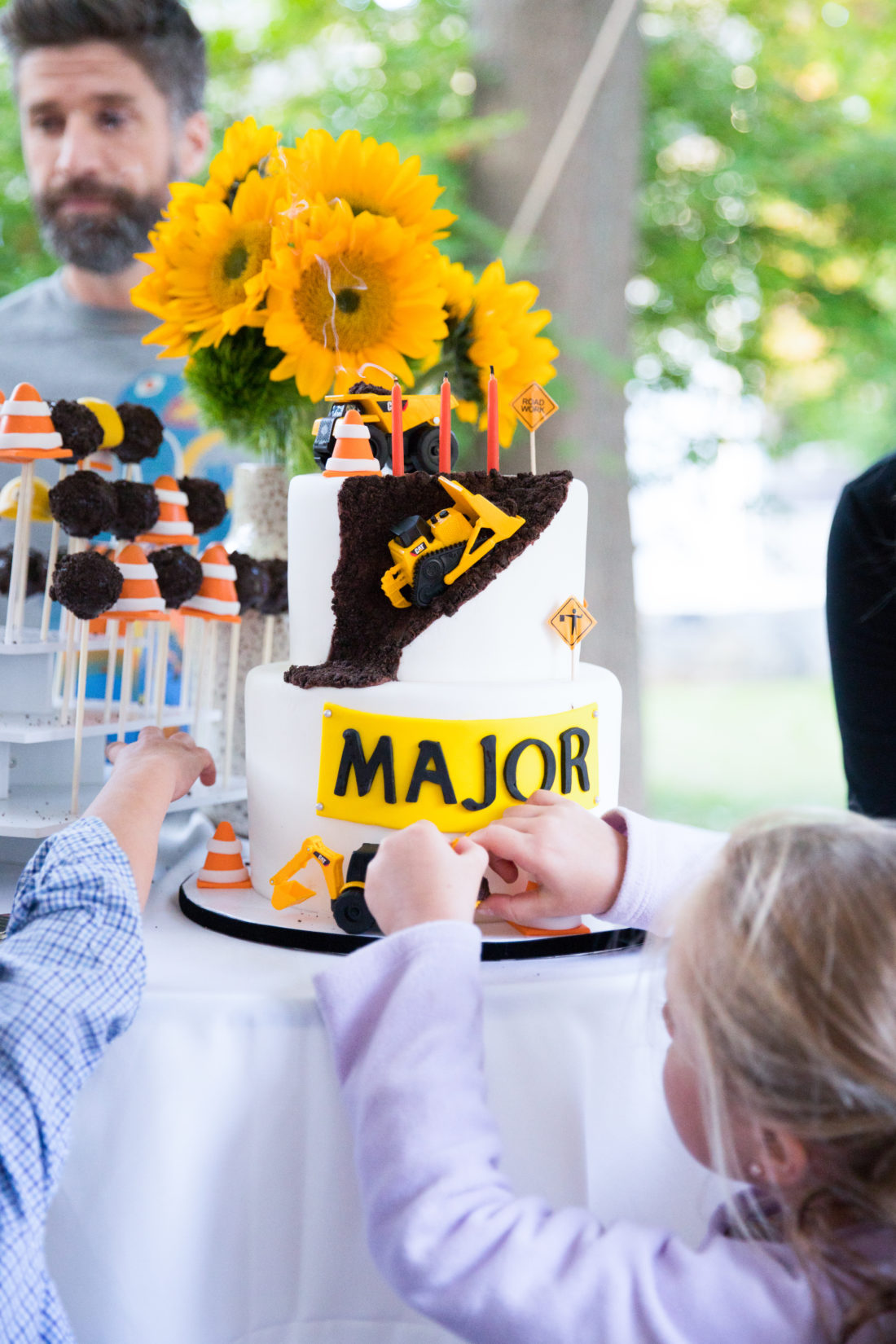 Major Martino's Construction Zone Birthday Cake and Cake Pops