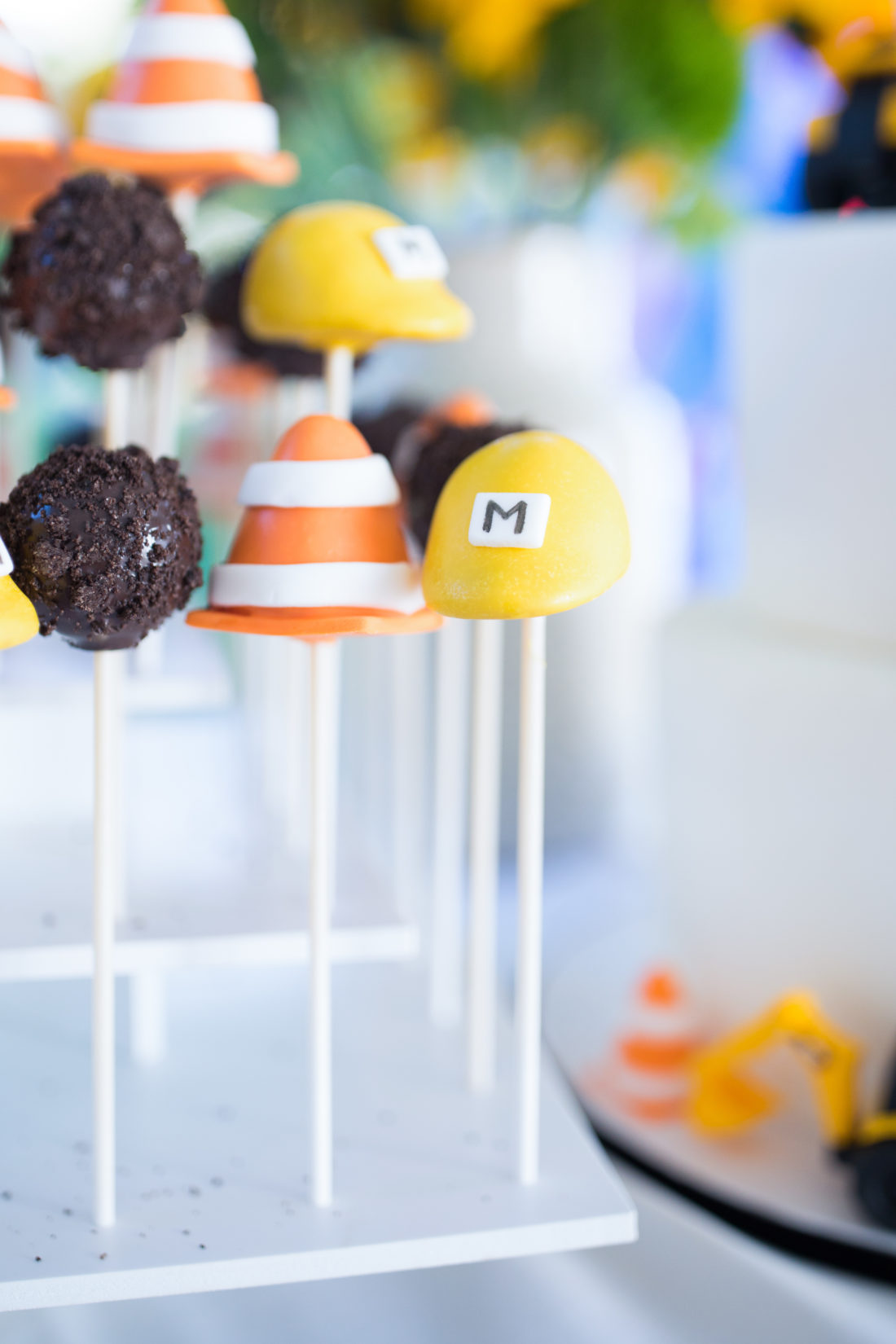 The Construction Zone Themed Cake Pops at Major Martino's 3rd Birthday Party