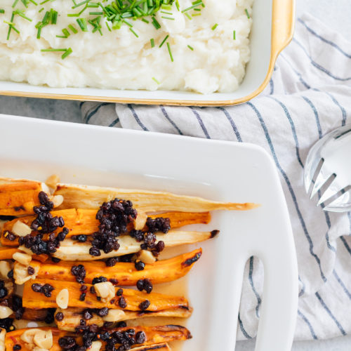 Eva Amurri Martino's Parsnips & Carrots with Pickled Currant Vinaigrette is a great Thanksgiving side dish recipe