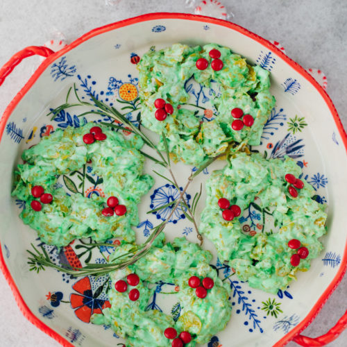 Eva Amurri shares three delicious holiday recipes, including Dairy Free Marshmallow Cornflake Wreaths