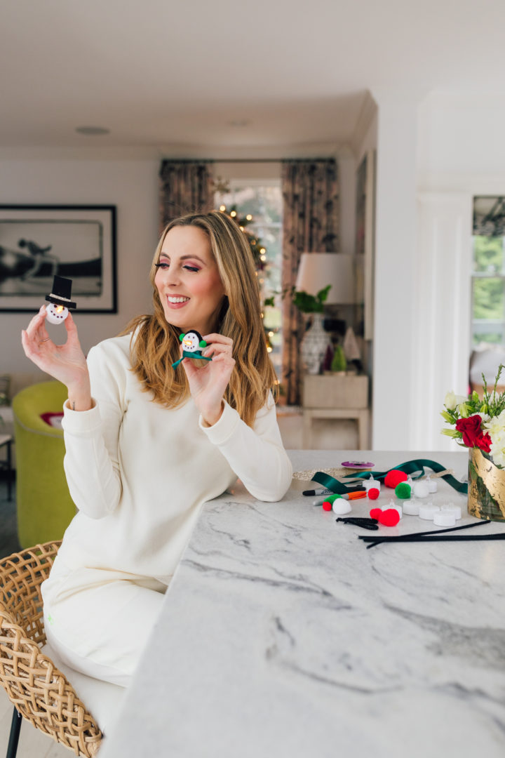 Eva Amurri shares an easy, kid-friendly DIY Tea Light Snowman Ornament