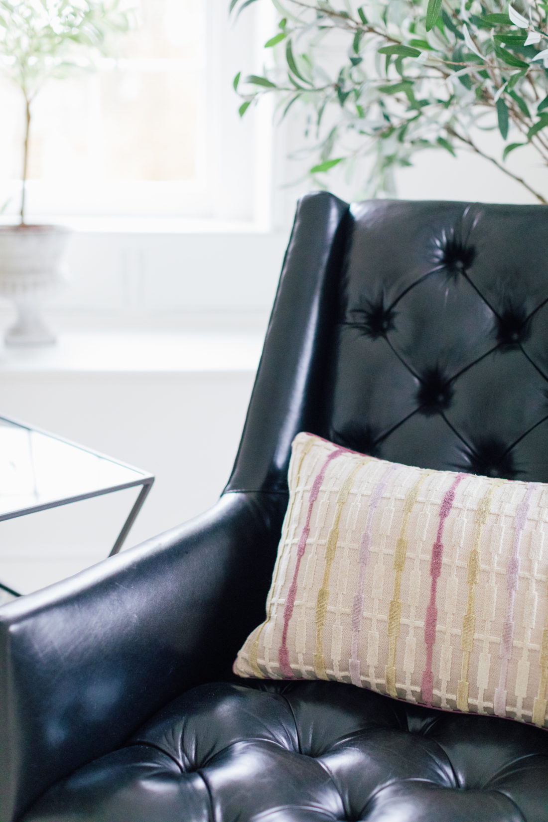 The leather chair inside Eva Amurri's newly finished Guest Suite