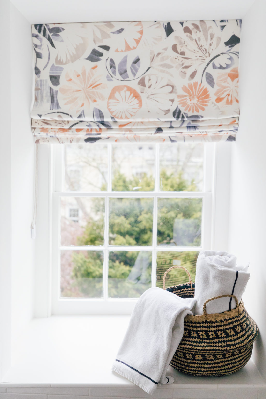 The shades inside the bathroom inside Eva Amurri's newly finished Guest Suite