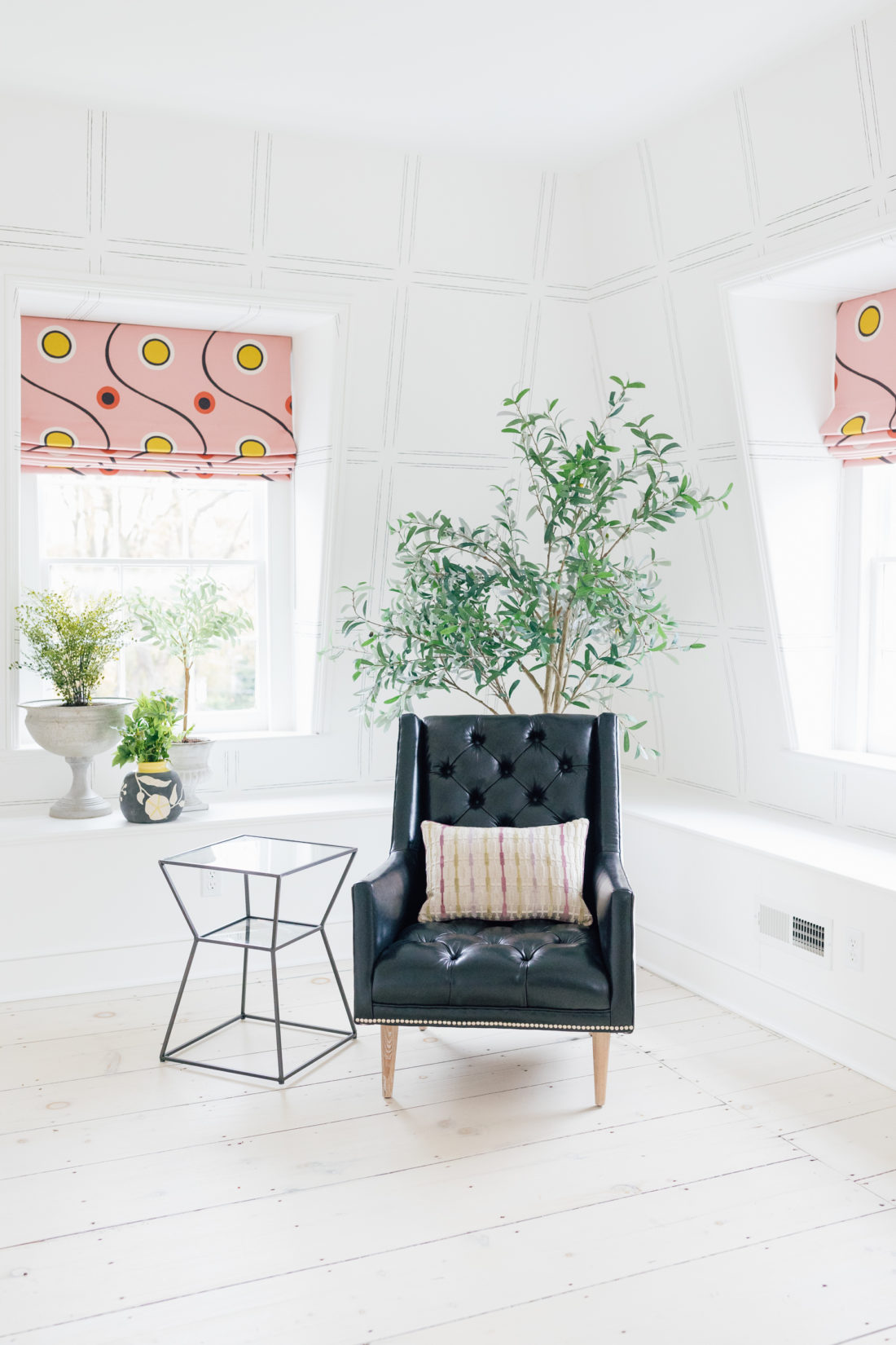 A leather chair inside Eva Amurri's newly finished Guest Suite