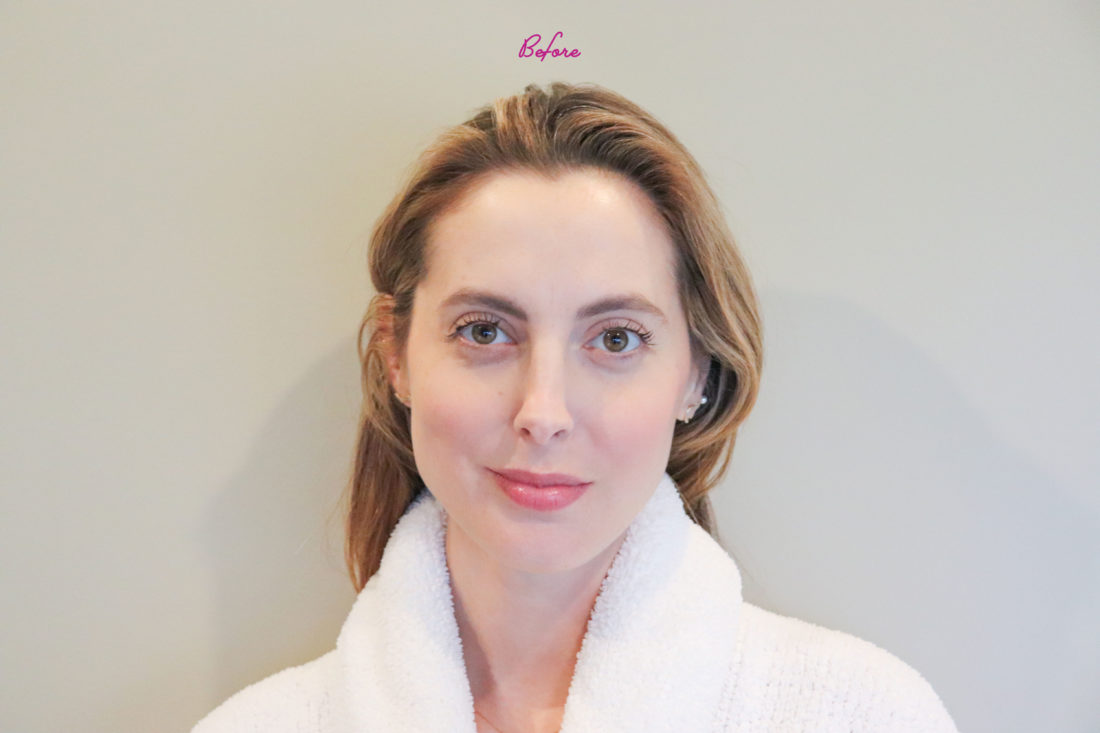 Blogger Eva Amurri before gua sha treatment