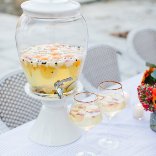 A fall sangria served at Eva Amurri's outdoor movie night on the back patio of her Connecticut home