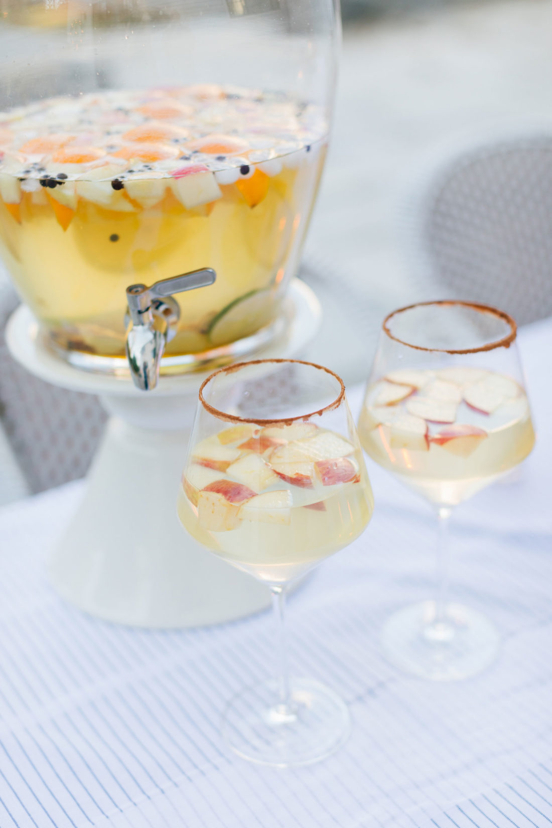 A fall sangria served at Eva Amurri's outdoor movie night on the back patio of her Connecticut home