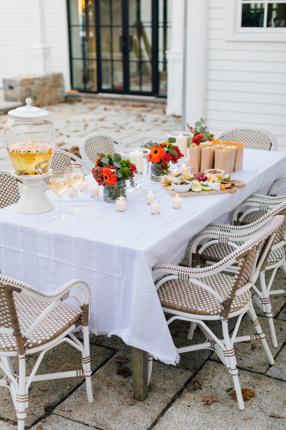 The buffet at Eva Amurri's outdoor movie night on the back patio of her Connecticut home