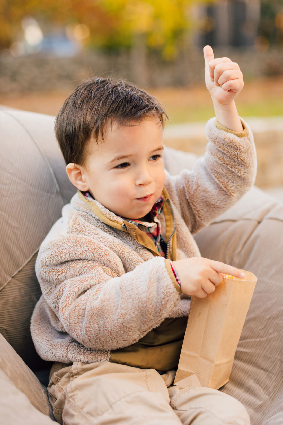 Major Martino gives a thumbs up to an outdoor movie night on the back patio of his Connecticut home