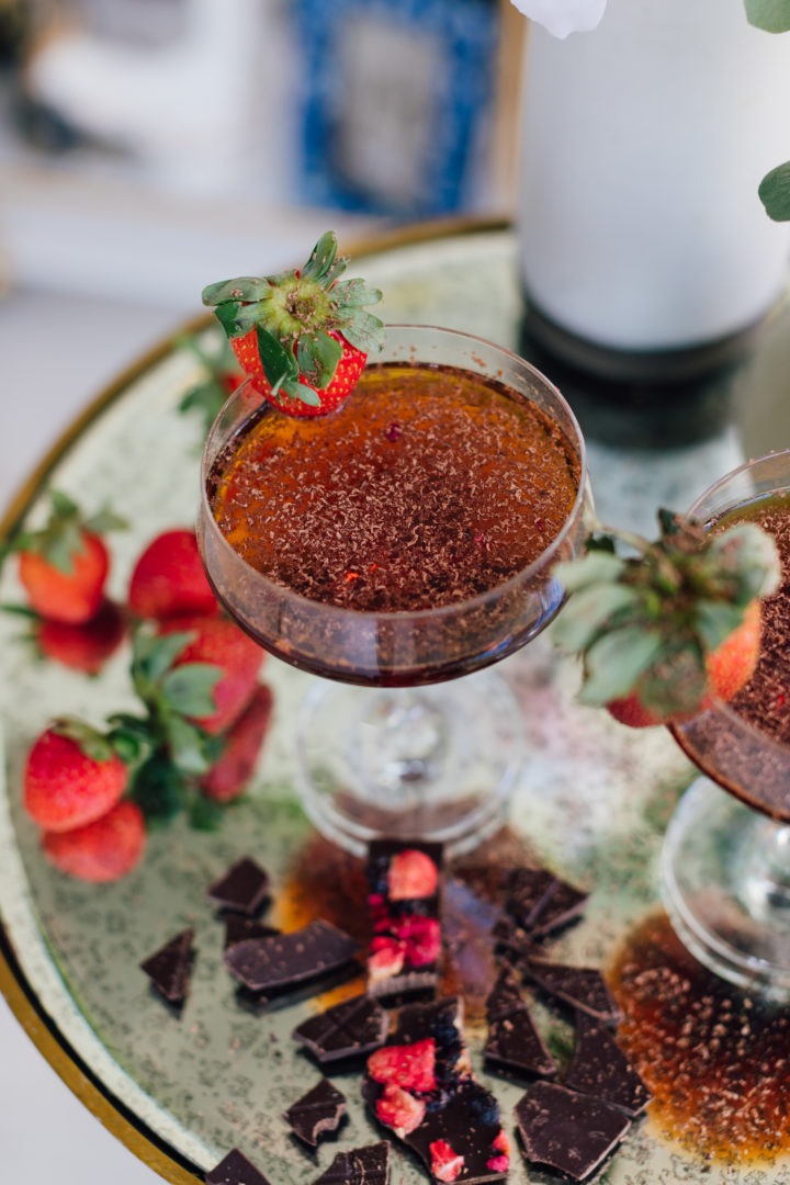 Blogger Eva Amurri serves a Valentine's Day cocktail at her Connecticut home