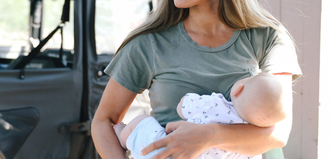 Blogger Liz Ariola "Mrs. Nipple" breastfeeds her son