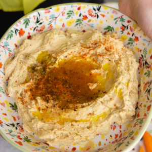 Eva Amurri shares her recipe for Homemade Creamy Lemon Garlic & Tahini Hummus