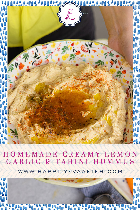 Eva Amurri shares her recipe for Homemade Creamy Lemon Garlic & Tahini Hummus