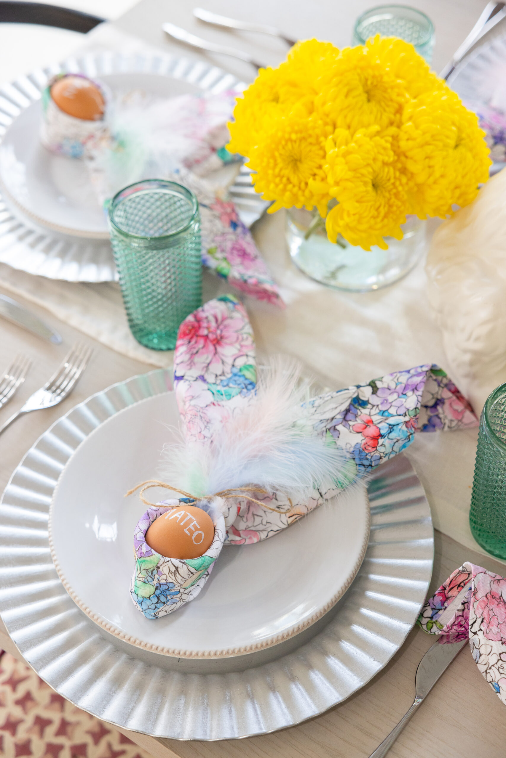 Personalized Bunny Napkin Table Setting - Happily Eva After