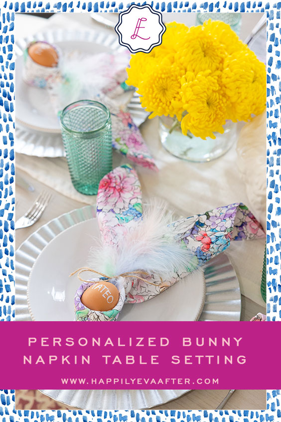 Eva Amurri shares her Personalized Bunny Napkin Table Setting
