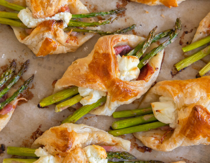 Eva Amurri shares her Baked Prosciutto and Asparagus Puff Pastry Packet Recipe