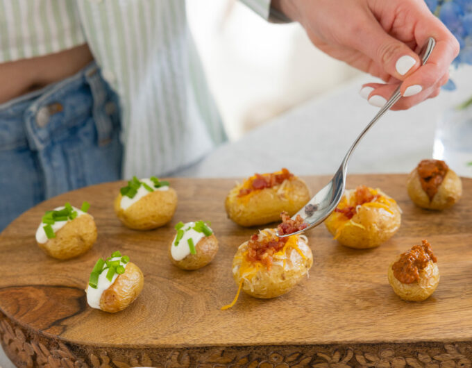 Eva Amurri shares her Mini Baked Potato Appetizer Recipe
