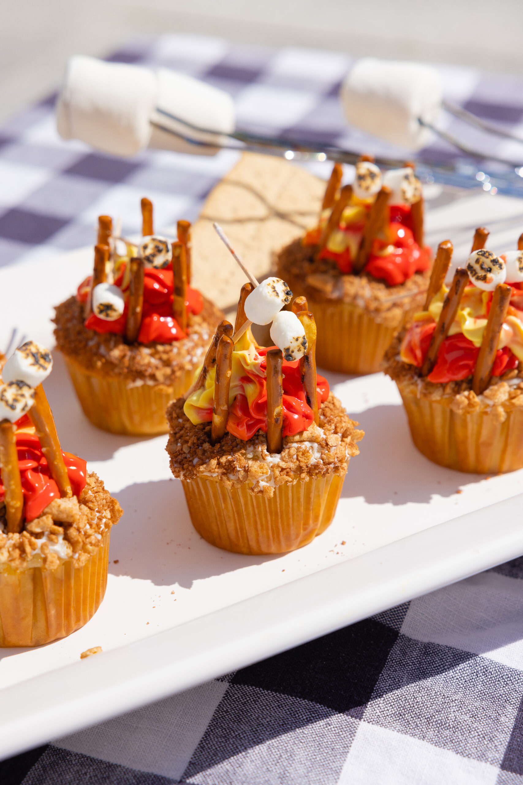 How to Make a Campfire Birthday Cake (With Bonus Fishing Cupcakes