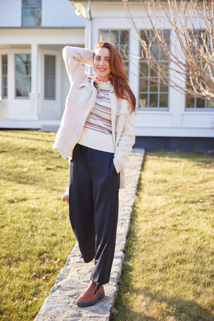 Eva Amurri shares her clothing pieces to stay cozy into Spring!